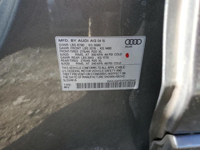 Photo 14 from auction – 2015 AUDI Q7 PREMIUM with VIN WA1LGAFEXFD023542