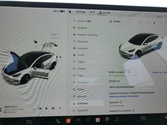 Photo 9 from auction – 2020 TESLA MODEL 3 with VIN 5YJ3E1EA5LF632245