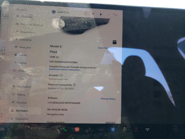 Photo 9 from auction – 2023 TESLA MODEL X with VIN 7SAXCBE64PF372891