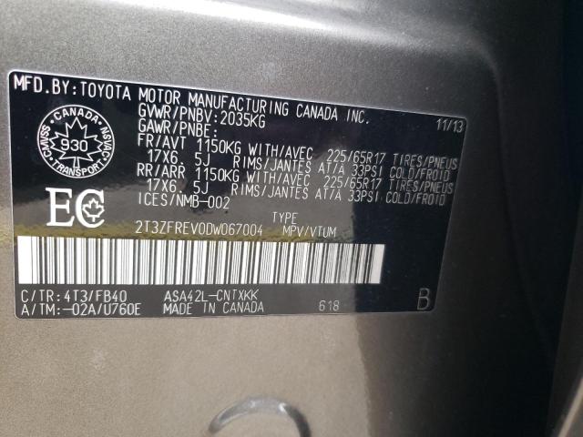 Photo 14 from auction – 2013 TOYOTA RAV4 LE with VIN 2T3ZFREV0DW067004