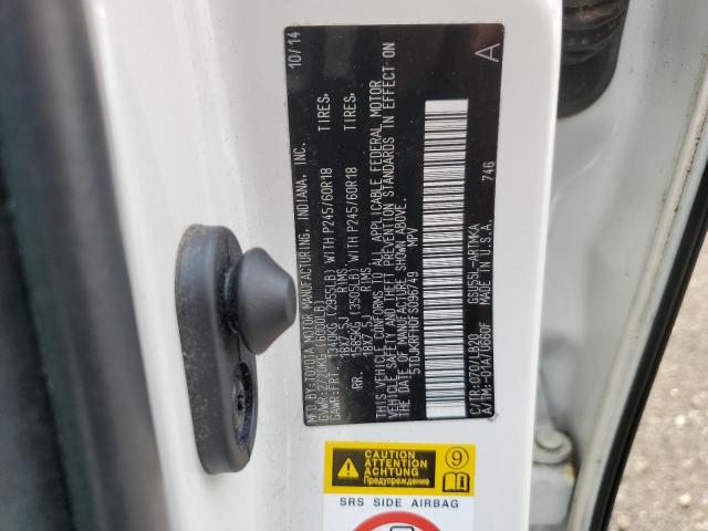 Photo 14 from auction – 2015 TOYOTA HIGHLANDER with VIN 5TDJKRFH0FS096749