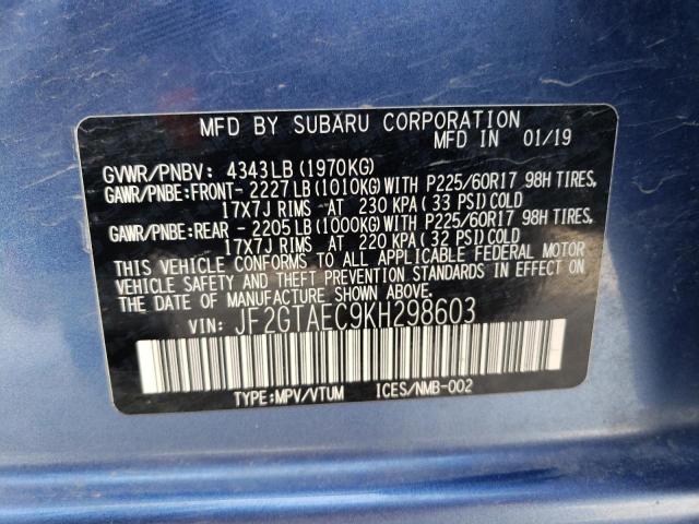 Photo 14 from auction – 2019 SUBARU CROSSTREK with VIN JF2GTAEC9KH298603