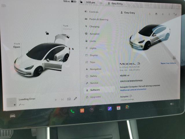 Photo 9 from auction – 2019 TESLA MODEL 3 with VIN 5YJ3E1EB1KF511400