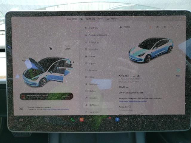 Photo 9 from auction – 2022 TESLA MODEL 3 with VIN 5YJ3E1EB9NF192655