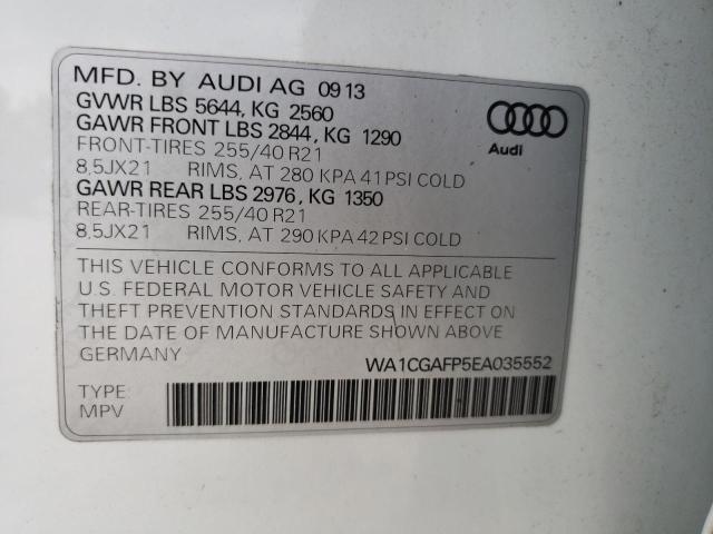 Photo 14 from auction – 2014 AUDI SQ5 PREMIU with VIN WA1CGAFP5EA035552