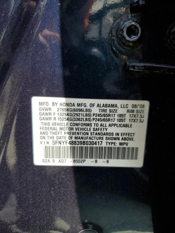 Photo 14 from auction – 2009 HONDA PILOT TOUR with VIN 5FNYF48839B030417