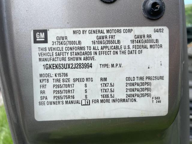 Foto 10 de la subasta – 2002 GMC DENALI con VIN 1GKEK63UX2J283994