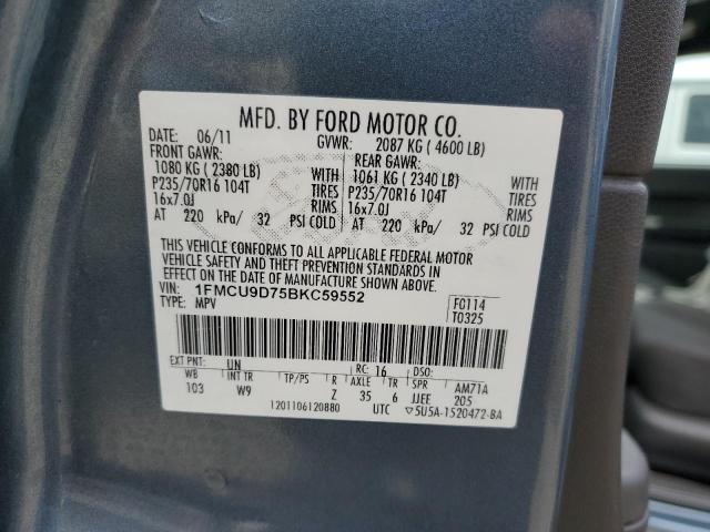 Photo 14 from auction – 2011 FORD ESCAPE XLT with VIN 1FMCU9D75BKC59552