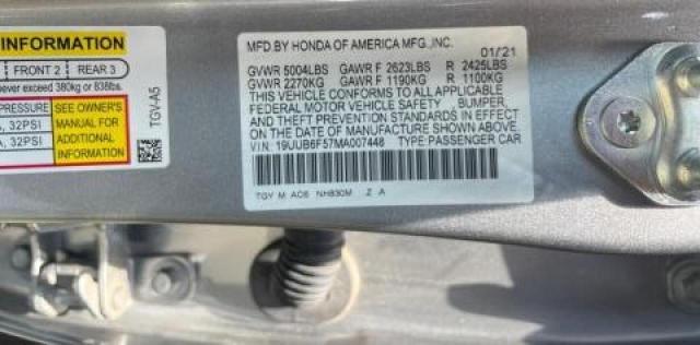 Photo 10 from auction – 2021 ACURA TLX TECH A with VIN 19UUB6F57MA007448