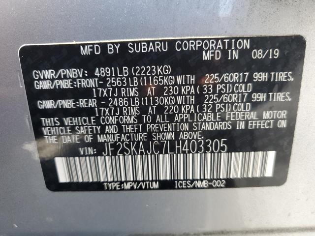 Photo 14 from auction – 2020 SUBARU FORESTER P with VIN JF2SKAJC7LH403305