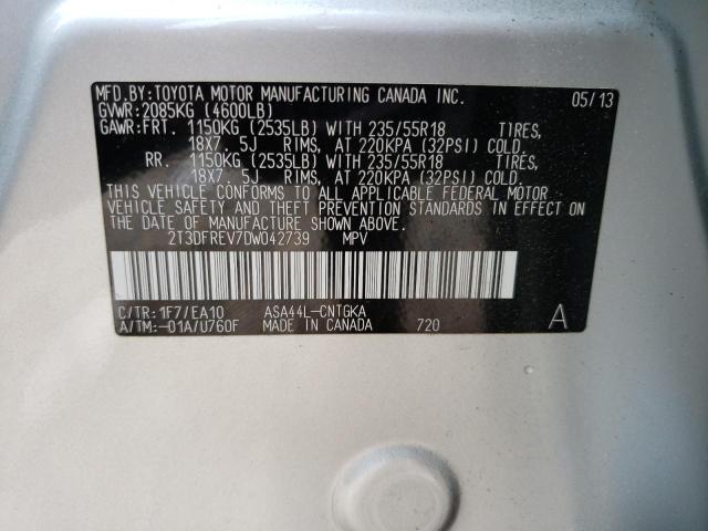 Photo 14 from auction – 2013 TOYOTA RAV4 LIMIT with VIN 2T3DFREV7DW042739