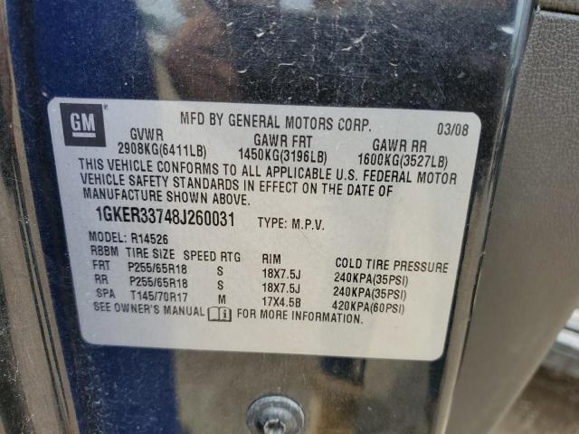 Photo 14 from auction – 2008 GMC ACADIA SLT with VIN 1GKER33748J260031