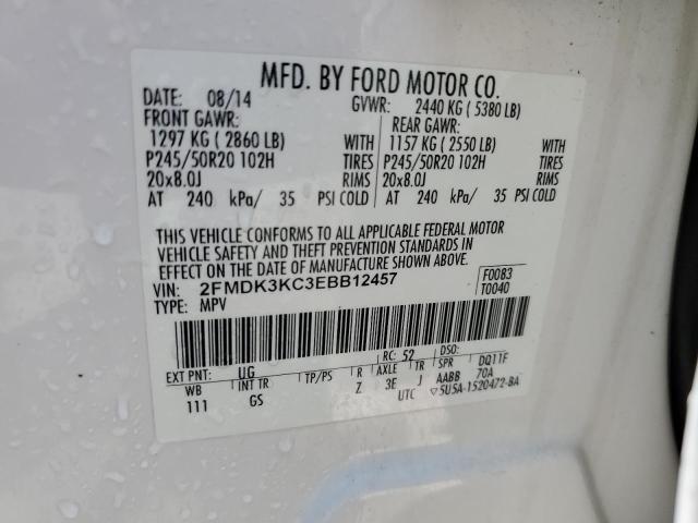 Photo 14 from auction – 2014 FORD EDGE LIMIT with VIN 2FMDK3KC3EBB12457