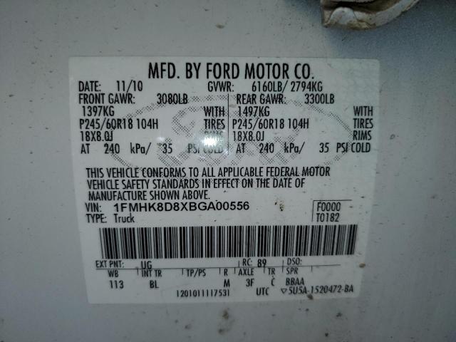 Photo 14 from auction – 2011 FORD EXPLORER X with VIN 1FMHK8D8XBGA00556