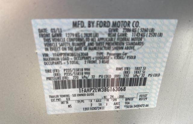Photo 10 from auction – 2011 FORD TAURUS SEL with VIN 1FAHP2EW3BG163068