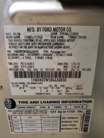 Photo 14 from auction – 2008 FORD TAURUS X S with VIN 1FMDK02W58GA36830