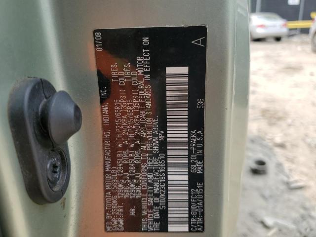 Photo 14 from auction – 2008 TOYOTA SIENNA CE with VIN 5TDZK23C18S166510