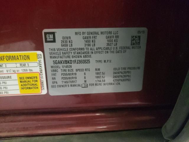 Photo 14 from auction – 2015 BUICK ENCLAVE with VIN 5GAKVBKD1FJ360825