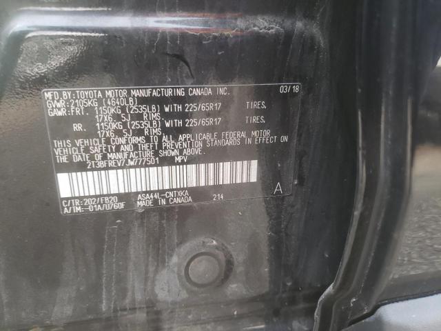 Photo 14 from auction – 2018 TOYOTA RAV4 LE with VIN 2T3BFREV7JW777501