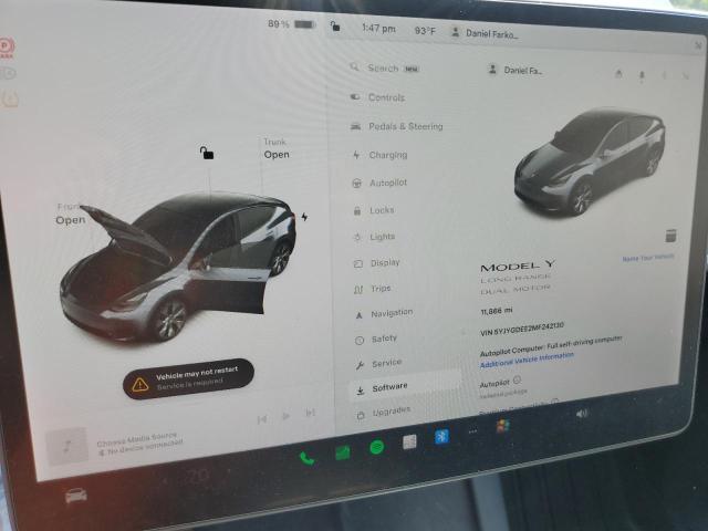 Photo 9 from auction – 2021 TESLA MODEL Y with VIN 5YJYGDEE2MF242130