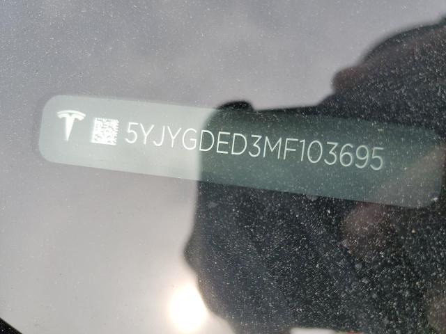 Photo 14 from auction – 2021 TESLA MODEL Y with VIN 5YJYGDED3MF103695