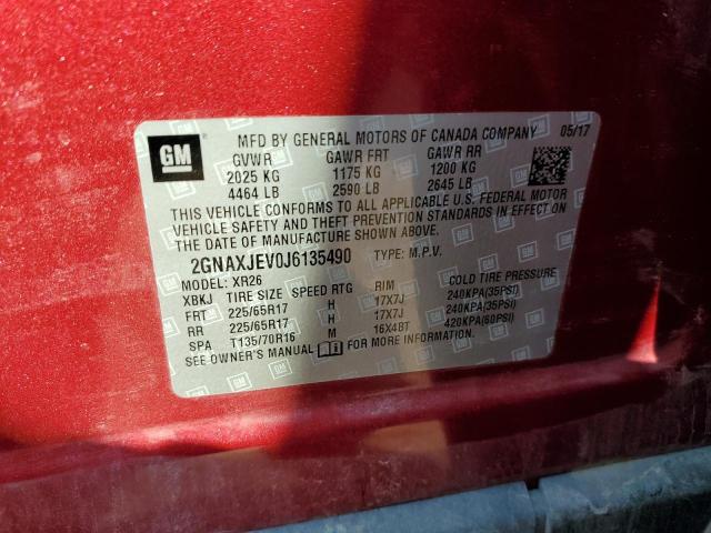 Photo 14 from auction – 2018 CHEVROLET EQUINOX LT with VIN 2GNAXJEV0J6135490