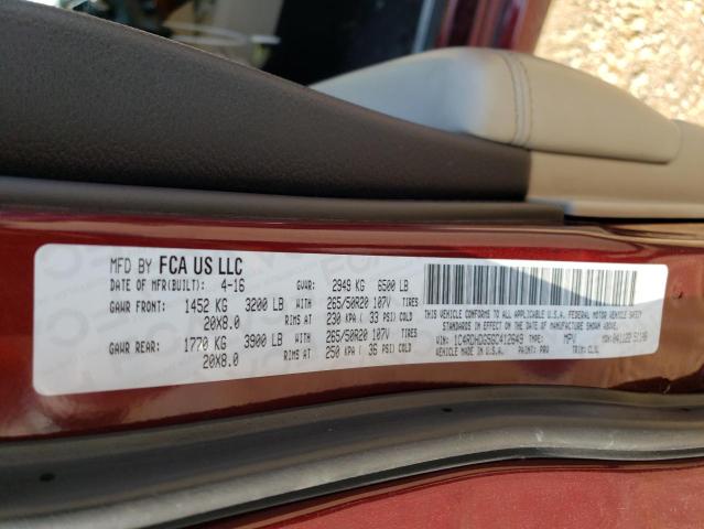 Photo 14 from auction – 2016 DODGE DURANGO LI with VIN 1C4RDHDG5GC412649