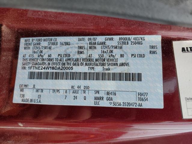 Photo 14 from auction – 2008 FORD ECONOLINE with VIN 1FTNE24W18DA20005