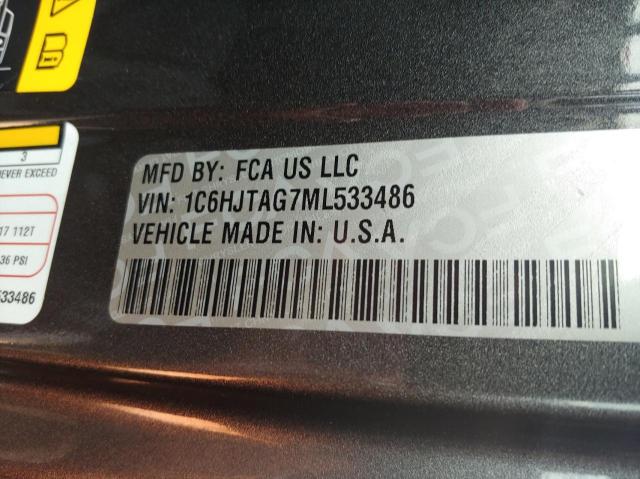 Photo 10 from auction – 2021 JEEP GLADIATOR with VIN 1C6HJTAG7ML533486