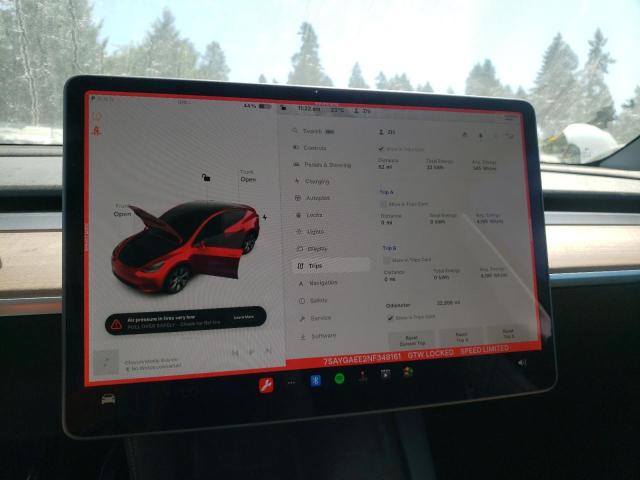 Photo 9 from auction – 2022 TESLA MODEL Y with VIN 7SAYGAEE2NF348161