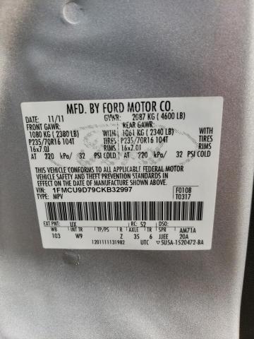 Photo 14 from auction – 2012 FORD ESCAPE XLT with VIN 1FMCU9D79CKB32997