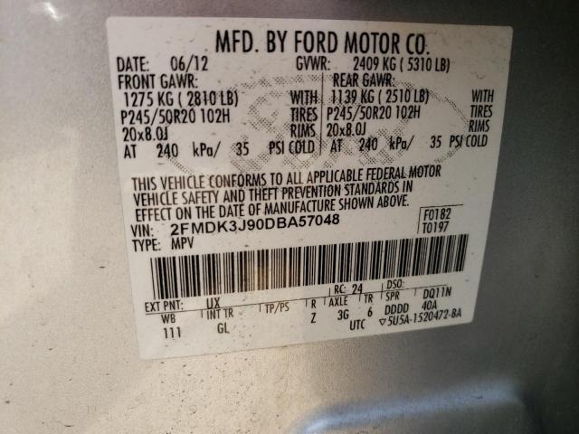 Photo 14 from auction – 2013 FORD EDGE SEL with VIN 2FMDK3J90DBA57048