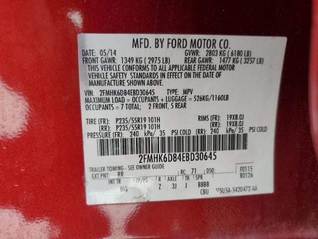 Photo 14 from auction – 2014 FORD FLEX LIMIT with VIN 2FMHK6D84EBD30645