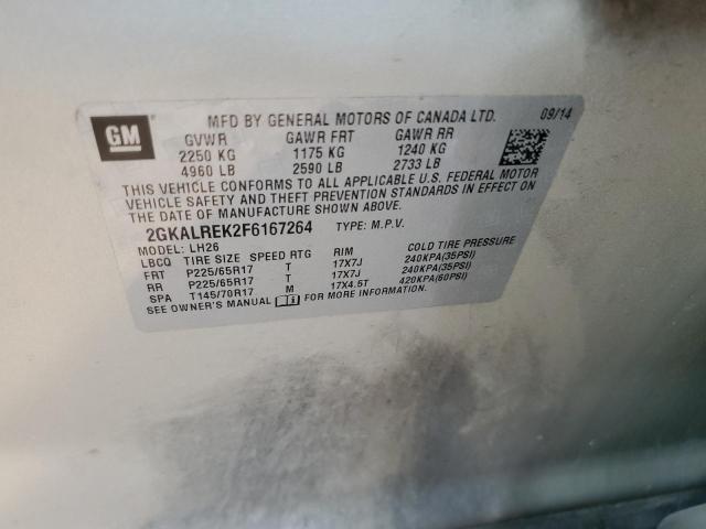 Photo 14 from auction – 2015 GMC TERRAIN SL with VIN 2GKALREK2F6167264