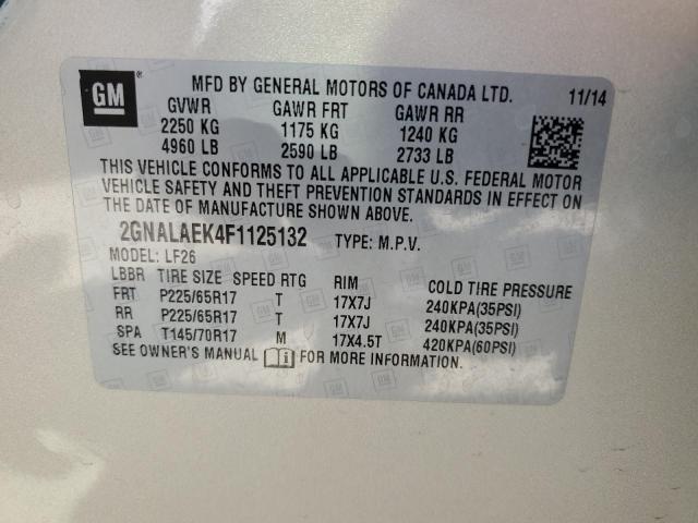 Photo 14 from auction – 2015 CHEVROLET EQUINOX LS with VIN 2GNALAEK4F1125132