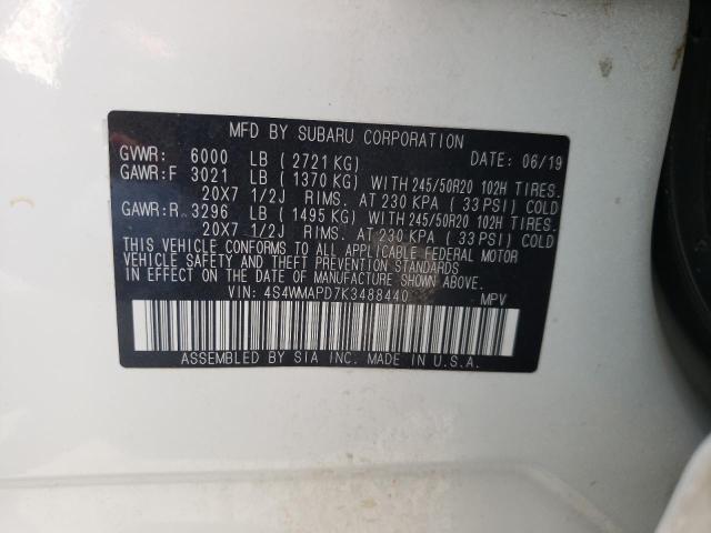 Photo 14 from auction – 2019 SUBARU ASCENT LIM with VIN 4S4WMAPD7K3488440