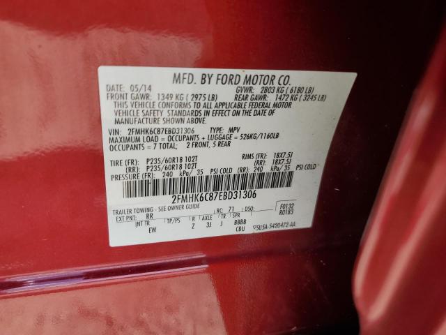 Photo 14 from auction – 2014 FORD FLEX SEL with VIN 2FMHK6C87EBD31306
