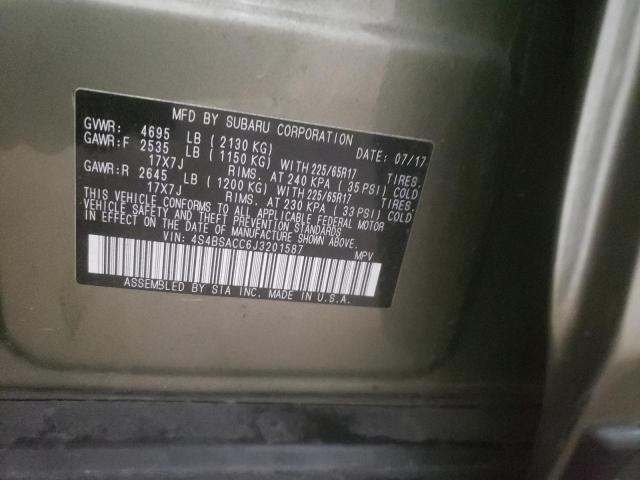 Photo 14 from auction – 2018 SUBARU OUTBACK 2. with VIN 4S4BSACC6J3201587
