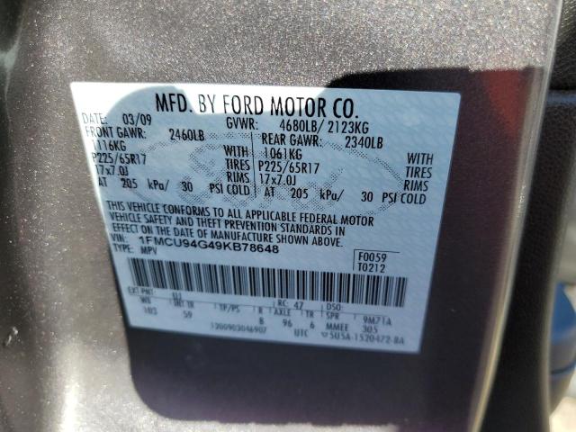 Photo 14 from auction – 2009 FORD ESCAPE LIM with VIN 1FMCU94G49KB78648