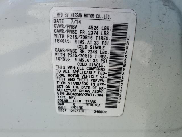 Photo 14 from auction – 2014 NISSAN ROGUE SELE with VIN JN8AS5MVXEW717306