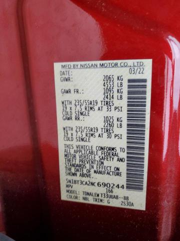 Photo 14 from auction – 2022 NISSAN ROGUE SL with VIN 5N1BT3CA2NC690244