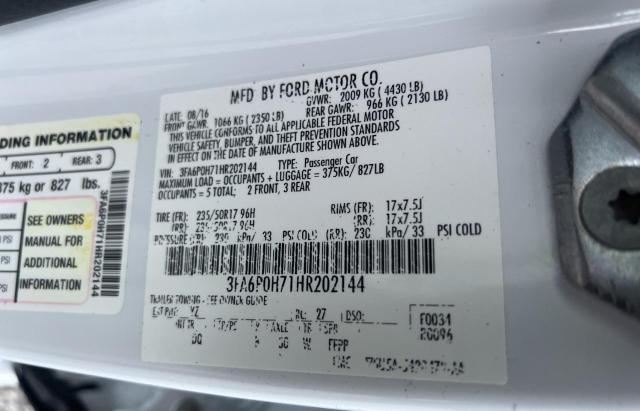 Photo 10 from auction – 2017 FORD FUSION SE with VIN 3FA6P0H71HR202144