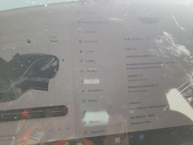 Photo 9 from auction – 2022 TESLA MODEL 3 with VIN 5YJ3E1EA5NF370648