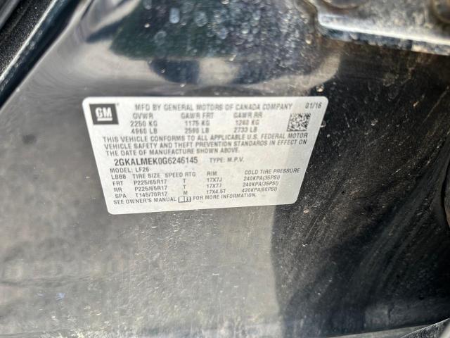 Photo 10 from auction – 2016 GMC TERRAIN SL with VIN 2GKALMEK0G6246145