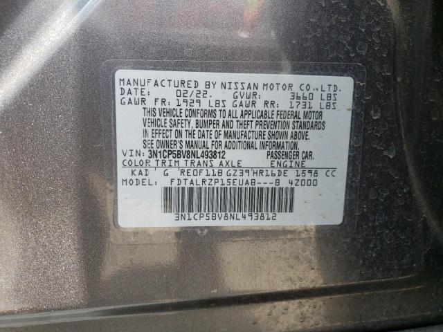 Photo 14 from auction – 2022 NISSAN KICKS S with VIN 3N1CP5BV8NL493812