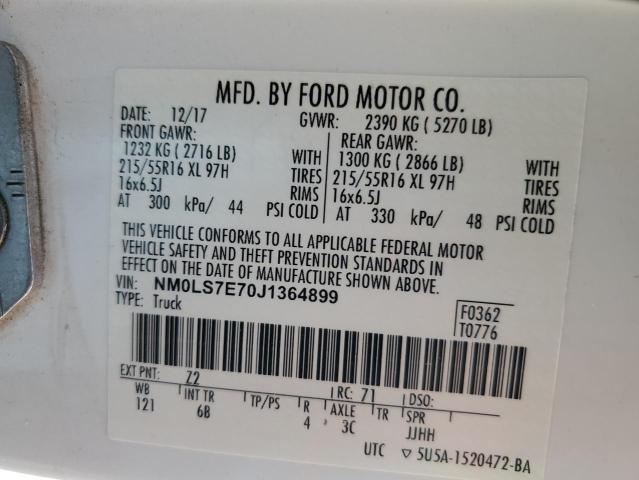 Photo 14 from auction – 2018 FORD TRANSIT CO with VIN NM0LS7E70J1364899
