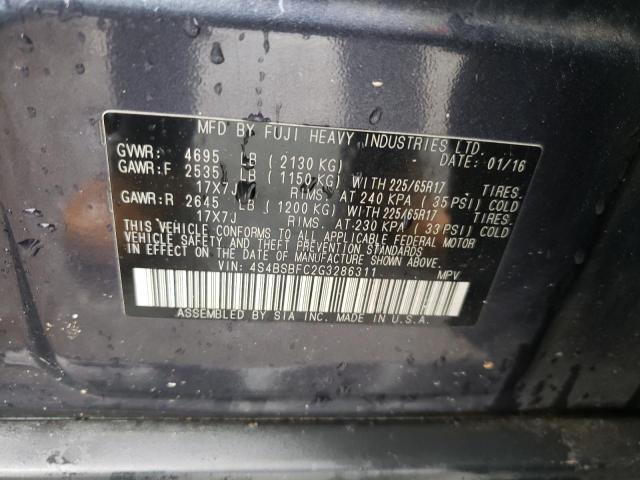 Снимка 14 от търг – 2016 SUBARU OUTBACK 2. с VIN 4S4BSBFC2G3286311