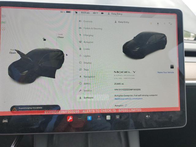 Photo 9 from auction – 2021 TESLA MODEL Y with VIN 5YJYGDEE0MF303295