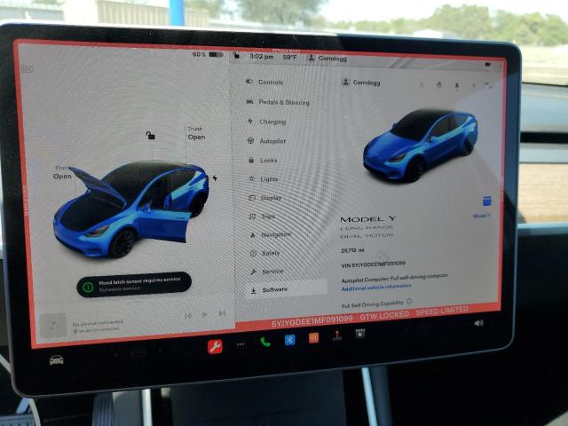 Photo 9 from auction – 2021 TESLA MODEL Y with VIN 5YJYGDEE1MF091099