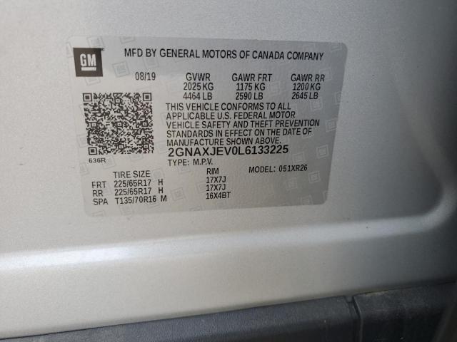 Photo 14 from auction – 2020 CHEVROLET EQUINOX LT with VIN 2GNAXJEV0L6133225
